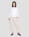 St. Yves Soft Cotton Buttoned Down Blouse Oversize Wanita