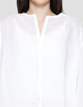St. Yves Soft Cotton Buttoned Down Blouse Oversize Wanita