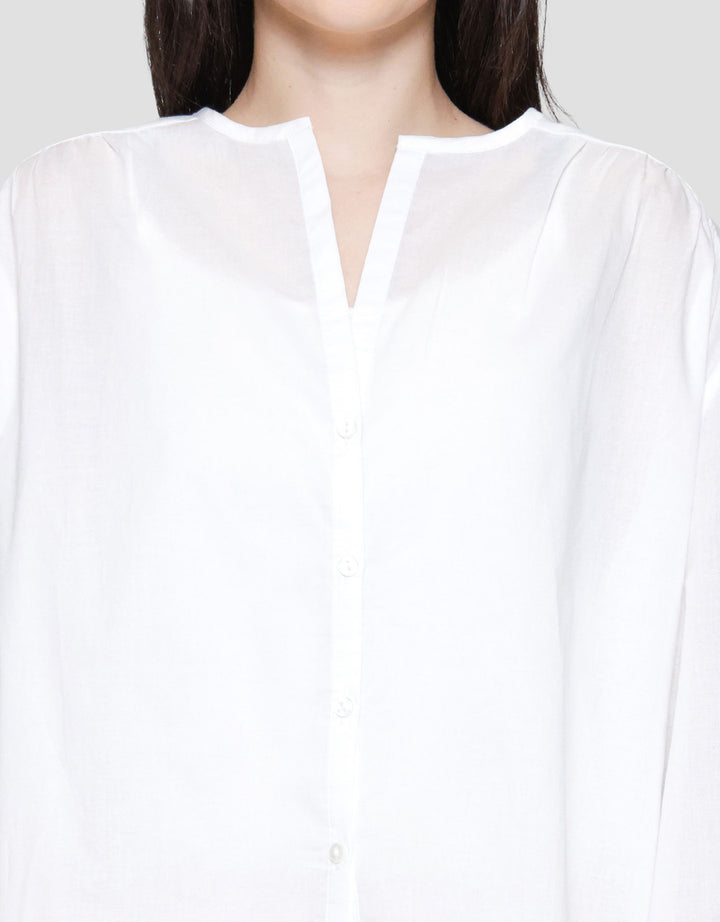 St. Yves Soft Cotton Buttoned Down Blouse Oversize Wanita