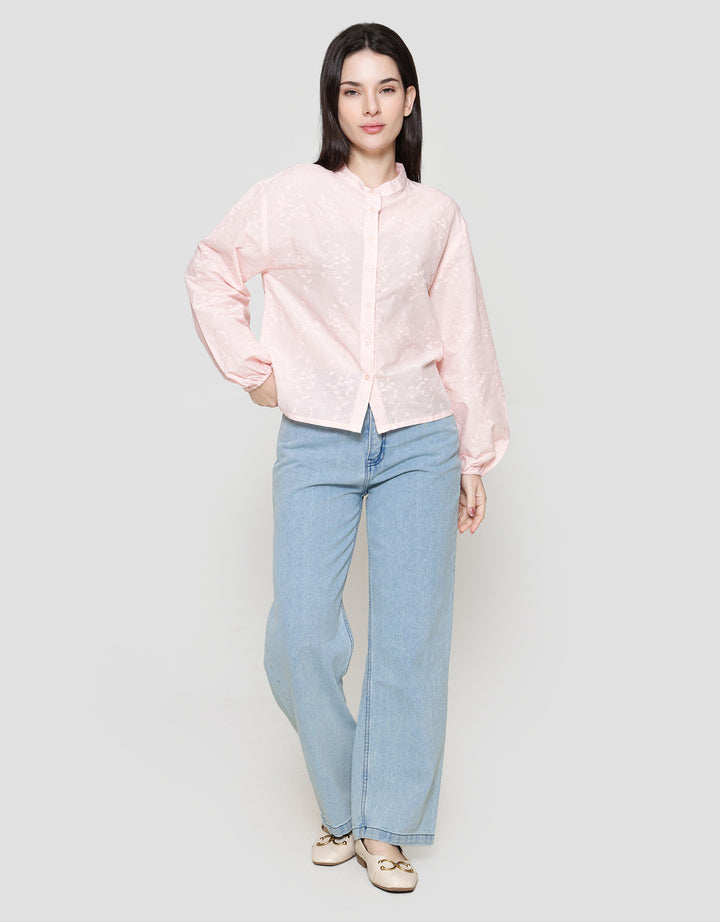 St. Yves Relax Broderie Boxy Top Kaos Wanita