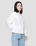 St. Yves Relax Broderie Boxy Top Kaos Wanita