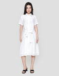 St. Yves Eyelet With Contrast Hemming Maxi Dress Wanita