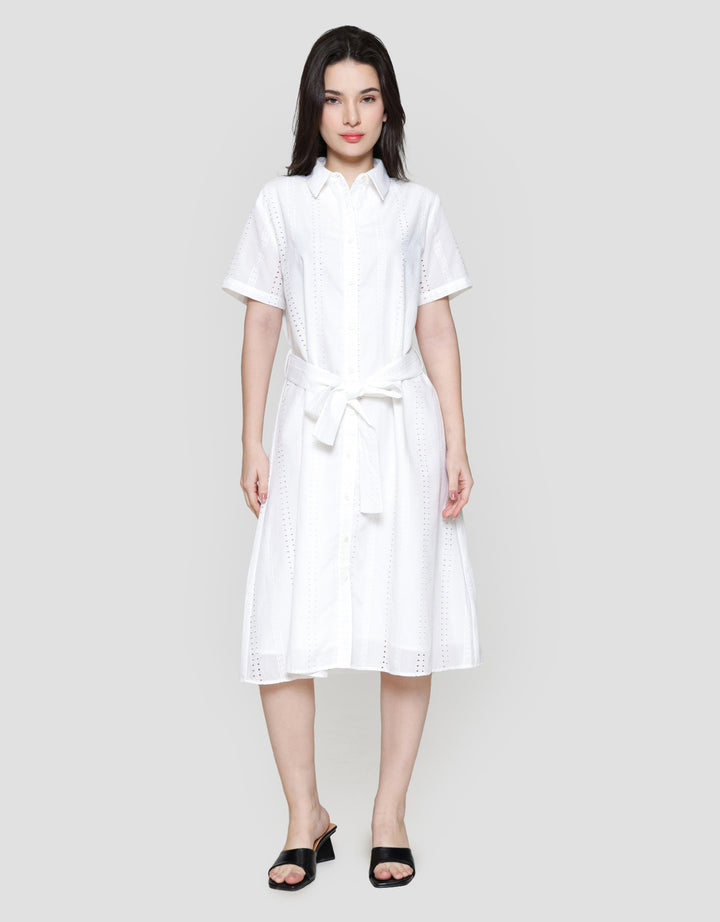 St. Yves Eyelet With Contrast Hemming Maxi Dress Wanita