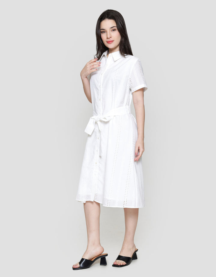 St. Yves Eyelet With Contrast Hemming Maxi Dress Wanita