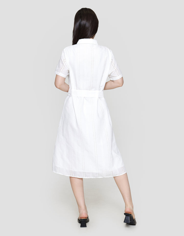 St. Yves Eyelet With Contrast Hemming Maxi Dress Wanita