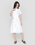 St. Yves Eyelet With Contrast Hemming Maxi Dress Wanita