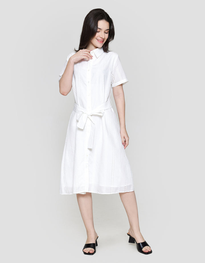 St. Yves Eyelet With Contrast Hemming Maxi Dress Wanita