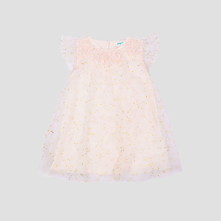 Little M Party Woven With Tile Gold Bunga Midi Dress Bayi