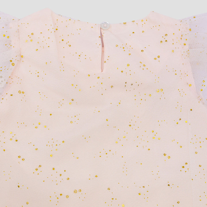 Little M Party Woven With Tile Gold Bunga Midi Dress Bayi