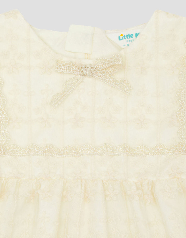 Little M Woven With Tile Lace Bunga Midi Dress Bayi