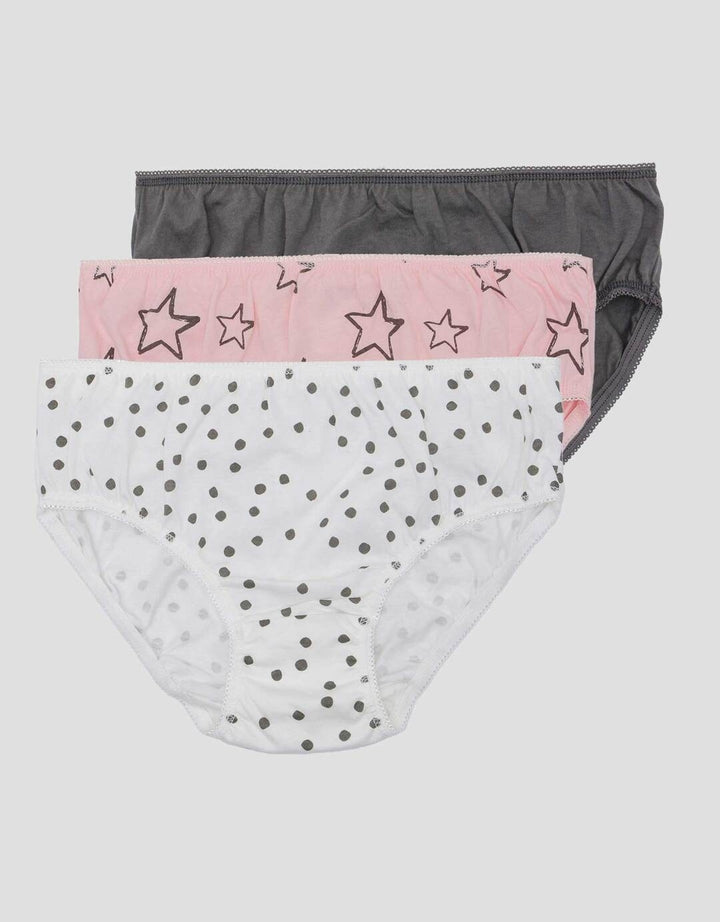 Little M Pack Of 3 Star Polkadot Celana Dalam Anak Perempuan