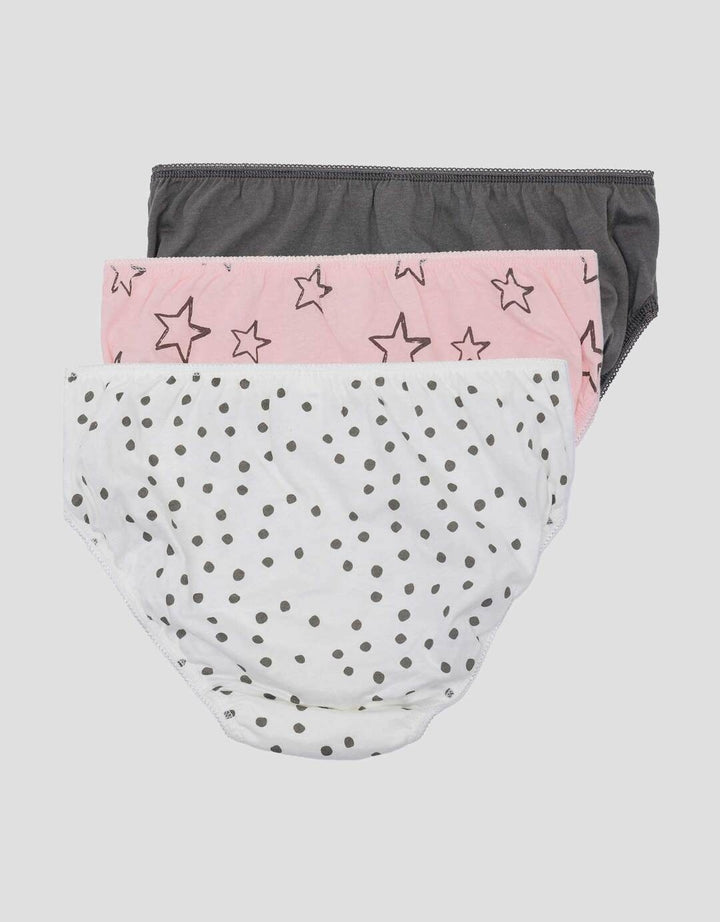 Little M Pack Of 3 Star Polkadot Celana Dalam Anak Perempuan