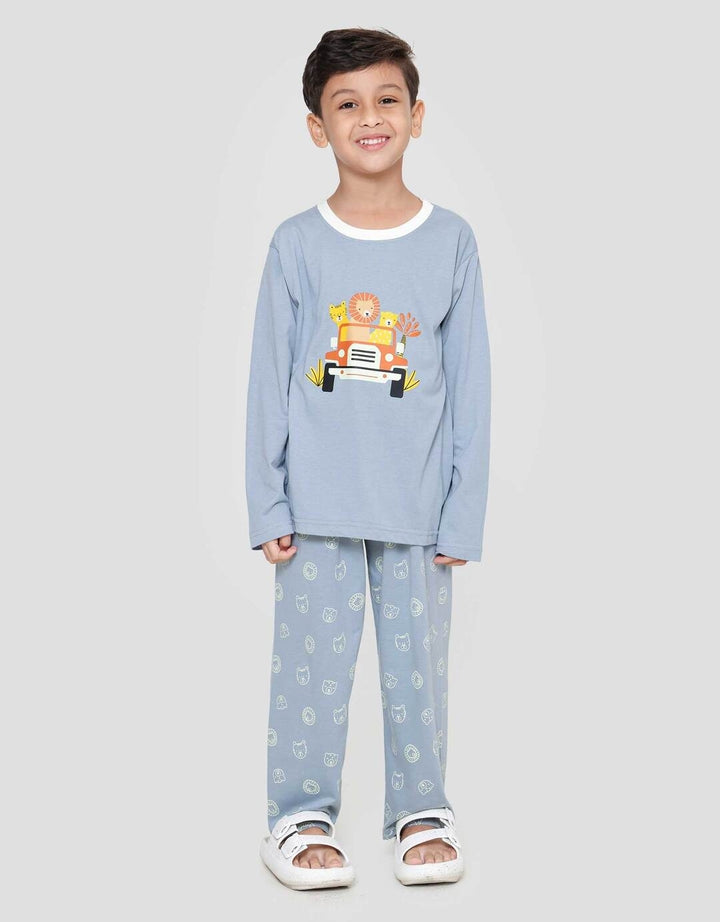 Little M Boys Animal Car Jeep Piyama Setelan Anak Laki-laki