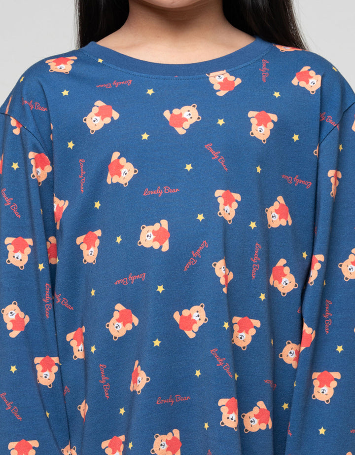 Little M Fullprint Bear Piyama Anak Perempuan