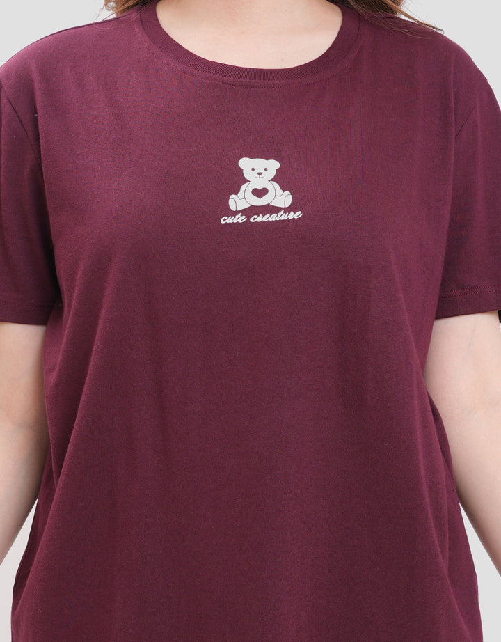 Nevada Solid Bb Reg Cvc Bear Cute Creature Kaos Wanita