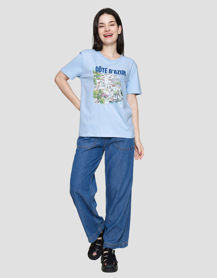 Nevada Reg Cvc Santorini Greece Kaos Wanita