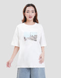 Nevada Solid Comb Eiffel Dreams Kaos Oversize Wanita