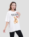 Nevada Solid Comb Bear Just Enjoy Kaos Oversize Wanita
