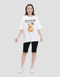 Nevada Solid Comb Bear Just Enjoy Kaos Oversize Wanita