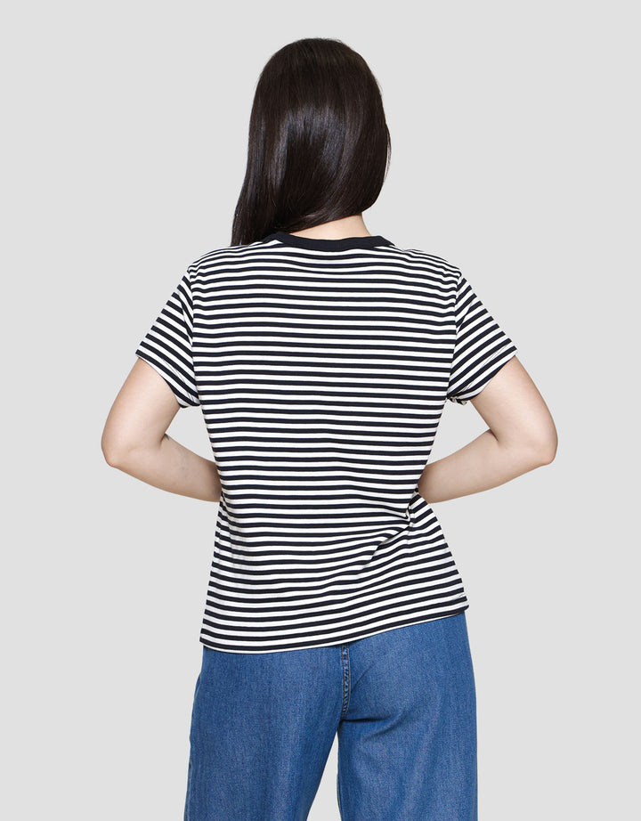 Nevada Reguler Stripe Kaos Wanita