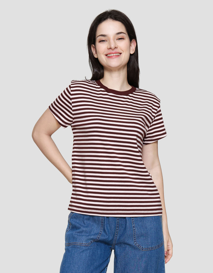 Nevada Reguler Stripe Kaos Wanita
