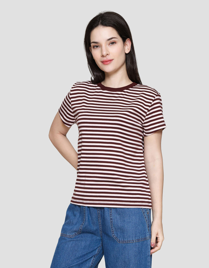 Nevada Reguler Stripe Kaos Wanita
