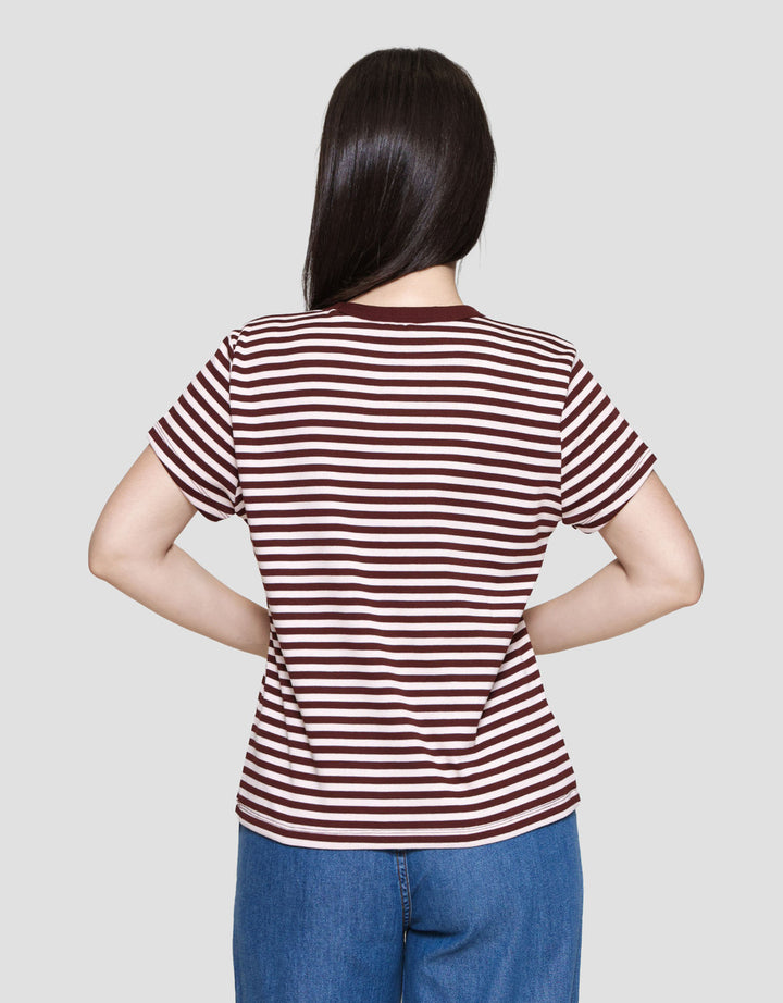 Nevada Reguler Stripe Kaos Wanita