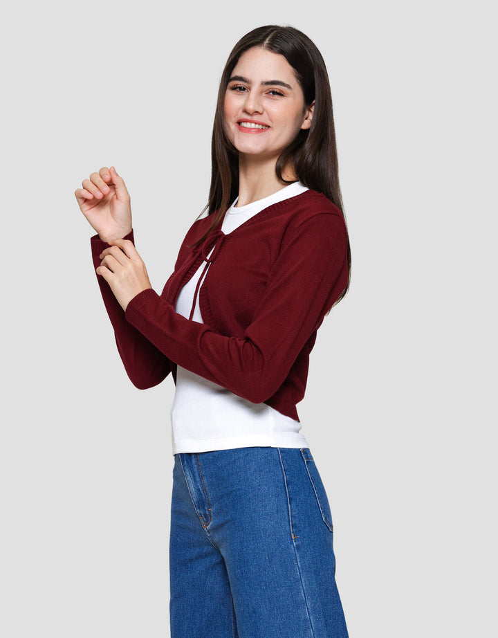 Nevada Crop Flat Knit Bolero Cardigan Wanita