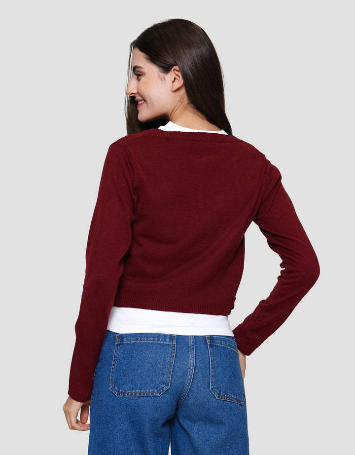 Nevada Crop Flat Knit Bolero Cardigan Wanita