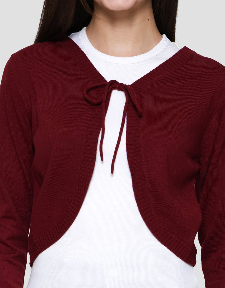 Nevada Crop Flat Knit Bolero Cardigan Wanita