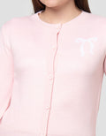 Nevada Crop Flat Knit Bow  Cardigan Wanita