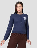 Nevada Crop Flat Knit Bow  Cardigan Wanita
