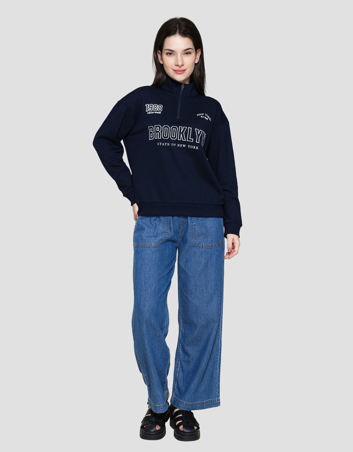 Nevada Reg French Zipper Brooklyn Sweater Wanita