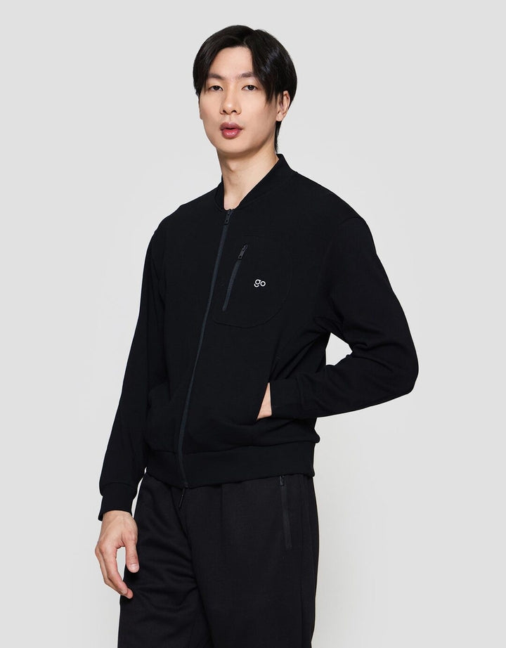 Suko Varsity Jaket Bomber Lengan Panjang Pria