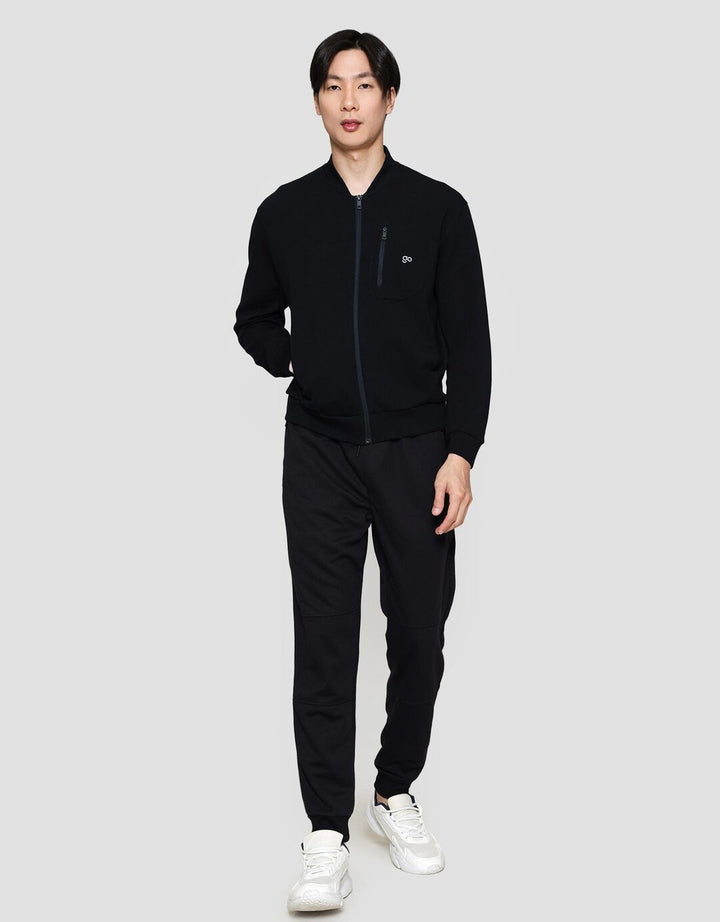 Suko Lengan Panjang Jaket Bomber Varsity Pria