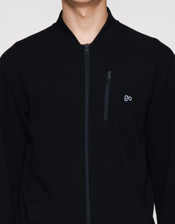 Suko Lengan Panjang Jaket Bomber Varsity Pria