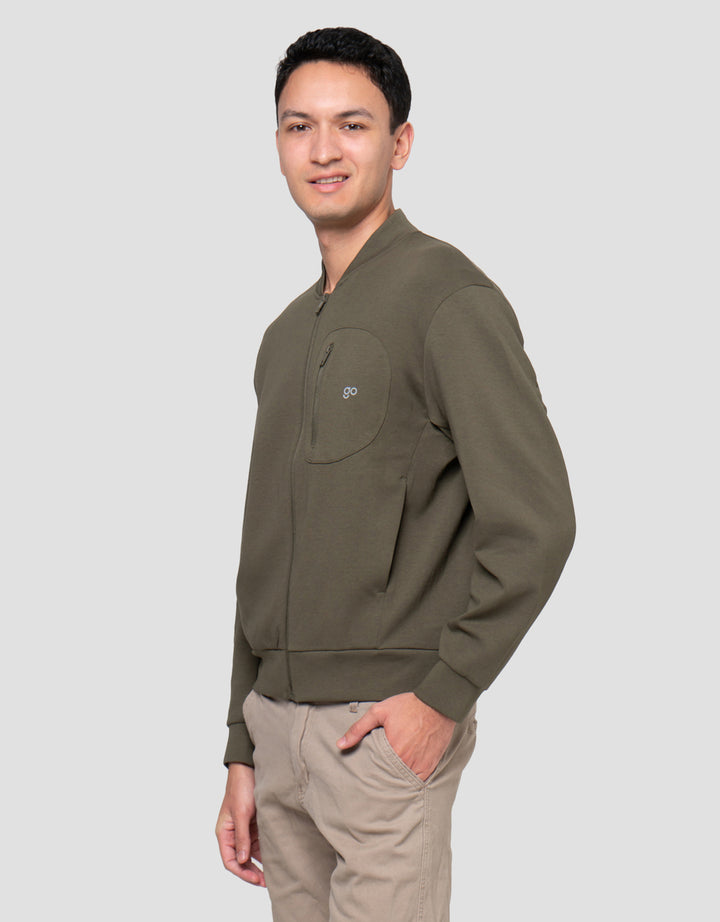 Suko Varsity Jaket Bomber Lengan Panjang Pria