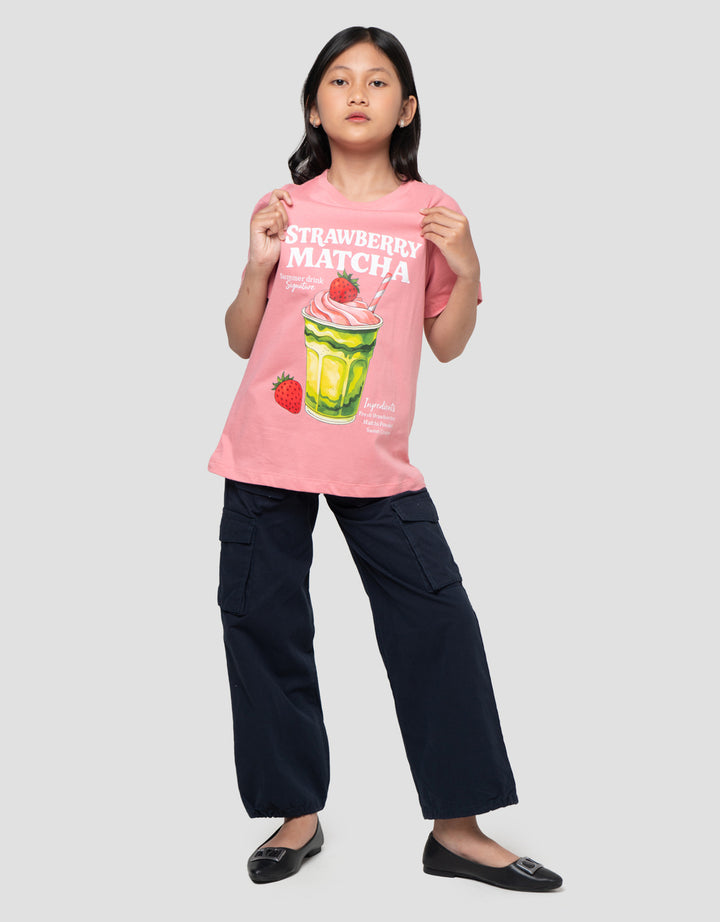 Nevada Sablon Dtf Matcha Kaos Anak Perempuan