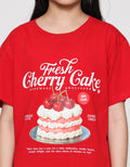 Nevada Sablon Cherry Fruit Kaos Anak Perempuan