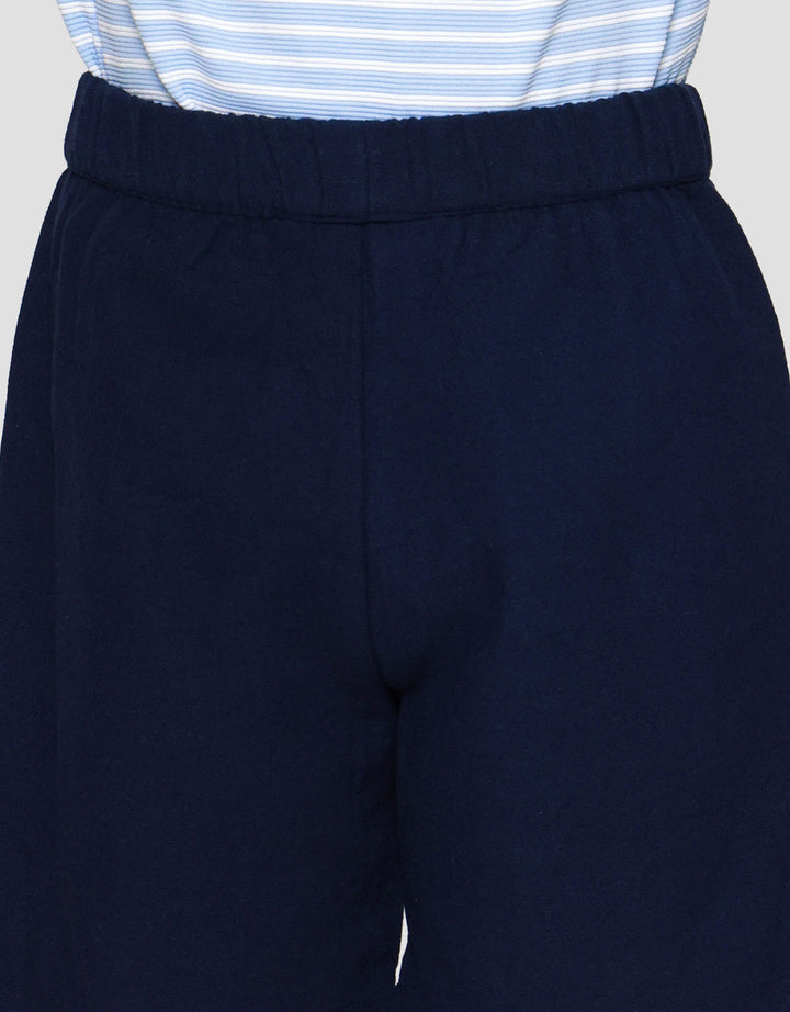 Little M Tekstur Stripe Rami Pakaian Setelan Anak Laki-laki