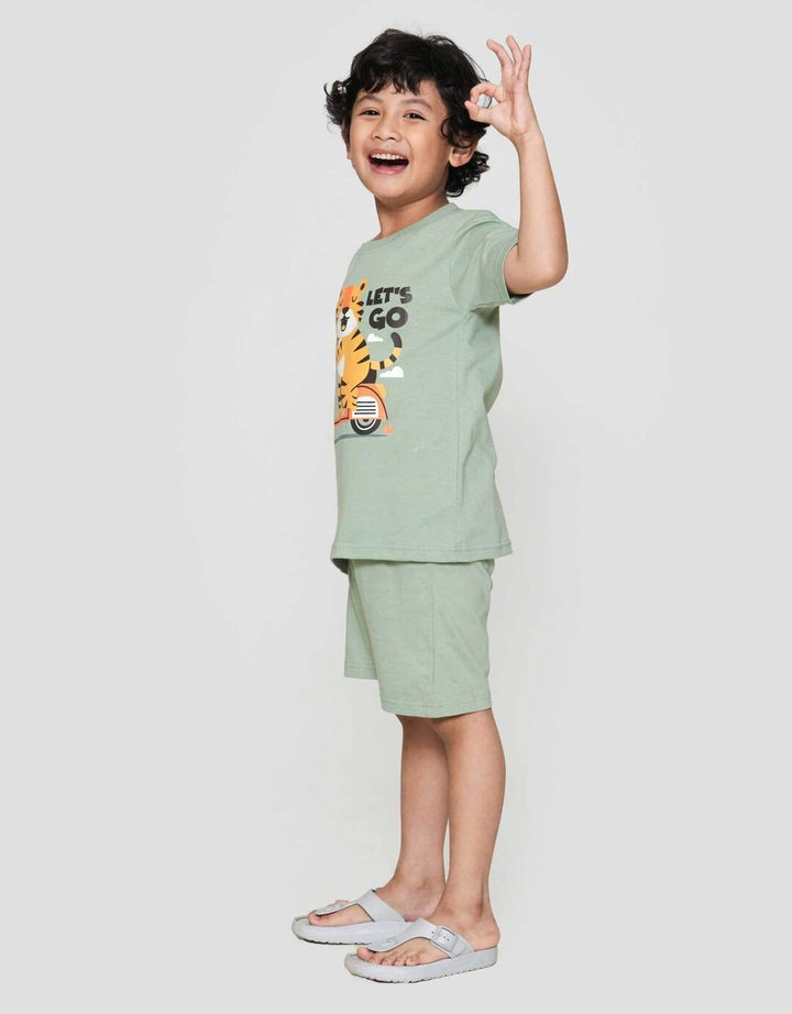 Little M Tiger Lets Go Motor Pakaian Setelan Anak Laki-laki