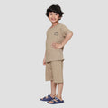 Little M Fox Outdoor Camp Back Print Pakaian Setelan Anak Laki-laki