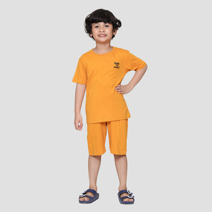 Little M Tiger Born To Skate Back Print Pakaian Setelan Anak Laki-laki