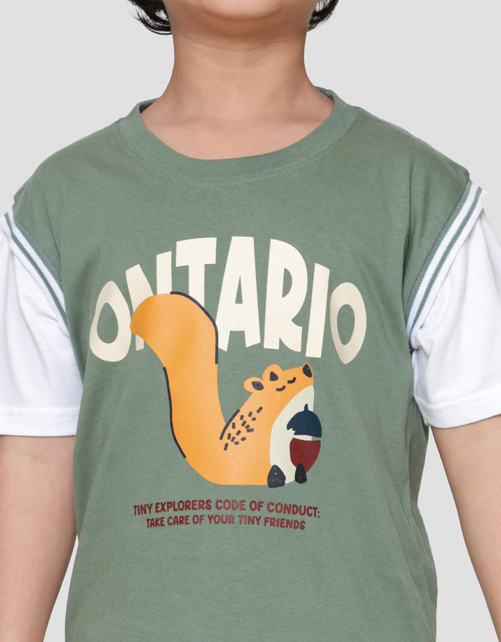 Little M Tupai Ontario Manset Pakaian Setelan Anak Laki-laki