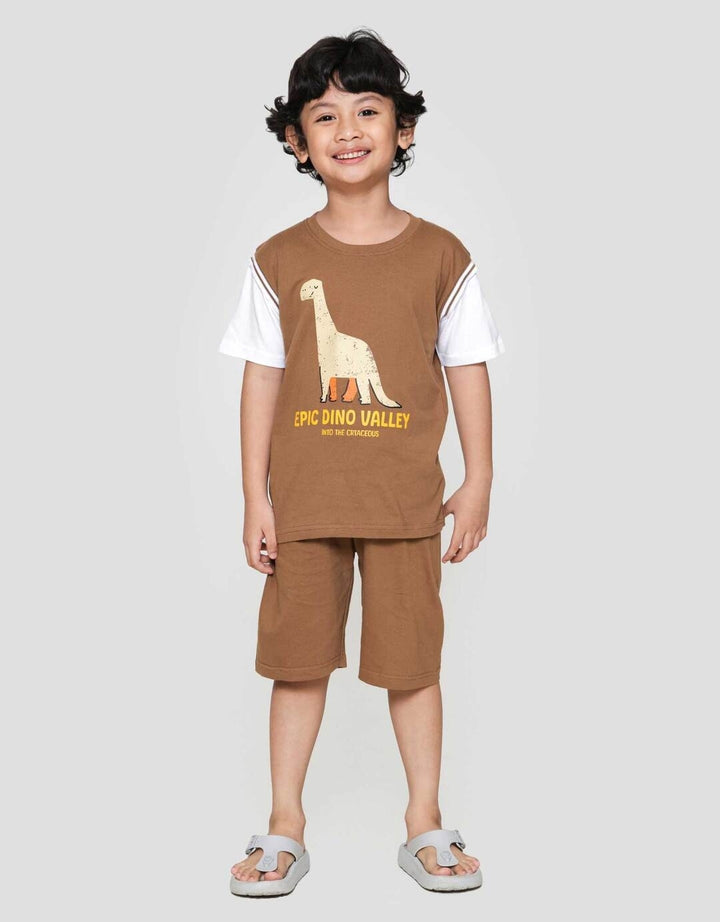 Little M Epic Dino Valley Manset Lgn Pakaian Setelan Anak Laki-laki