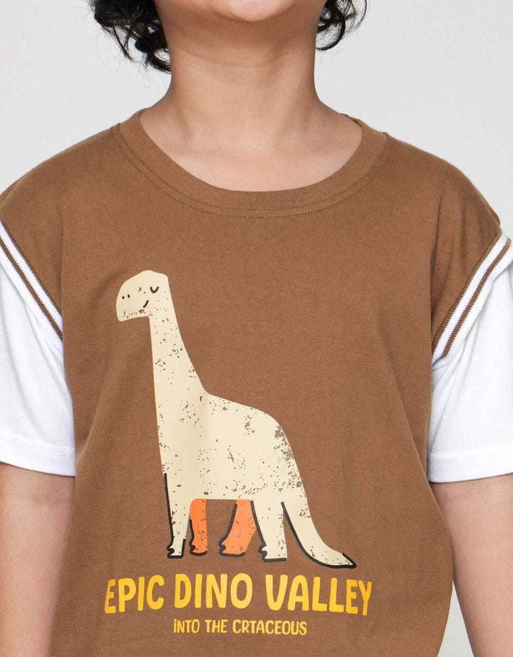 Little M Epic Dino Valley Manset Lgn Pakaian Setelan Anak Laki-laki