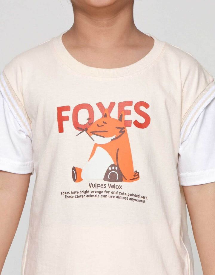 Little M Foxes Sitting Manset Lgn Pakaian Setelan Anak Laki-laki