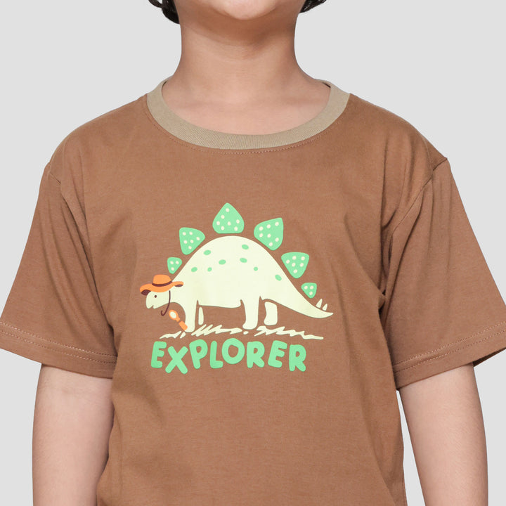 Little M Dino Explorer Pakaian Setelan Anak Laki-laki