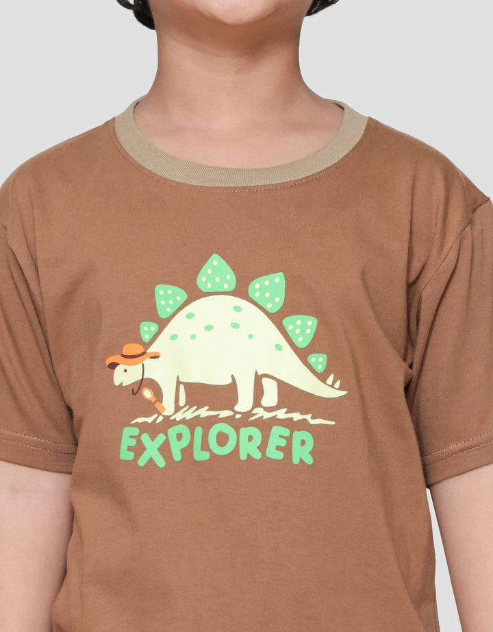 Little M Dino Explorer Pakaian Setelan Anak Laki-laki