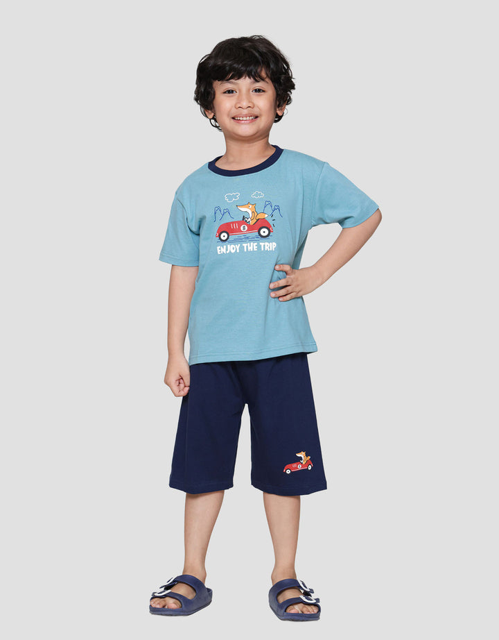 Little M Fox Enjoy The Trip Pakaian Setelan Anak Laki-laki